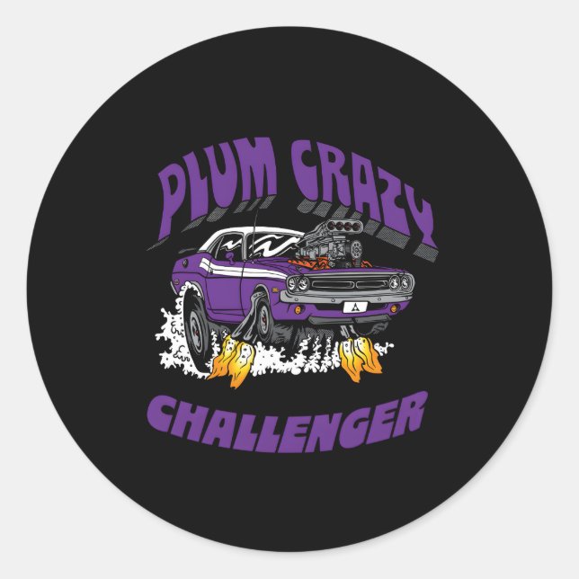 Dodge Challenger Plum Crazy Last Call Classic Round Sticker (Front)