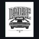 Dodge Challenger | Poster<br><div class="desc">Detailed illustration of the legendary Dodge brand car, a suitable gift for lovers of automotive classics.</div>