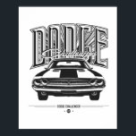 Dodge Challenger | Poster<br><div class="desc">Detailed illustration of the legendary Dodge brand car,  a suitable gift for lovers of automotive classics.</div>