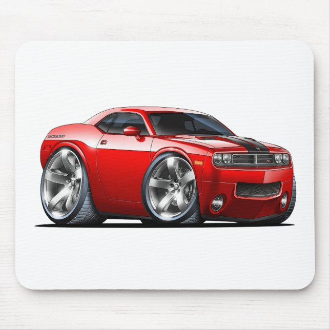 Dodge Challenger Red Car Mouse Mat (Front)