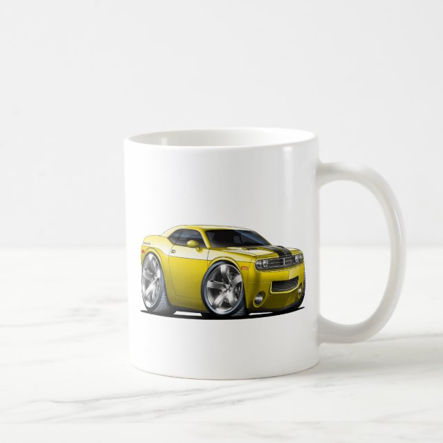 Dodge Challenger Yellow Car Coffee Mug (Right)