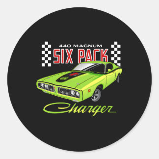 Dodge Charger 440 Magnum Six Pack Classic Round Sticker