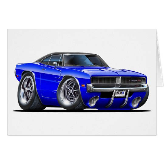Dodge Charger Blue Car Card