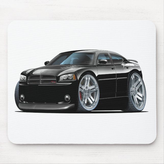Dodge Charger Daytona Black Car Mouse Mat (Front)