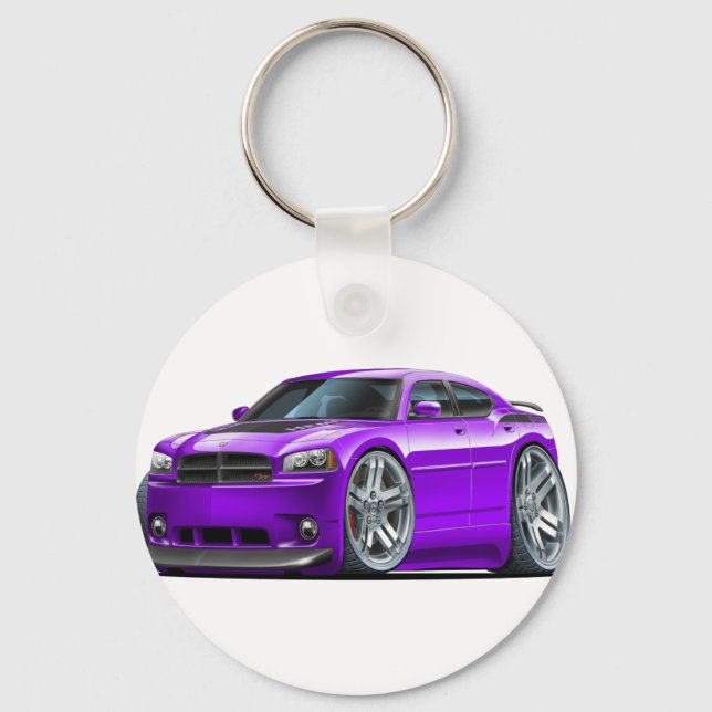 Dodge Charger Daytona Purple Car Key Ring (Front)