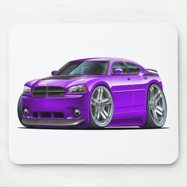 Dodge Charger Daytona Purple Car Mouse Mat (Front)