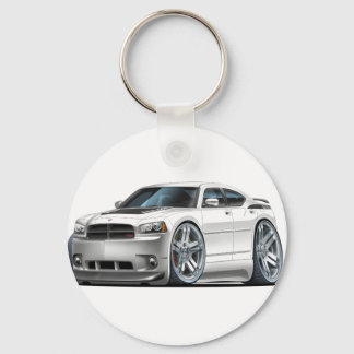 Dodge Charger Daytona White Car Key Ring