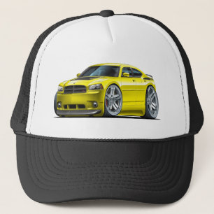 Dodge Charger Daytona Yellow Car Trucker Hat