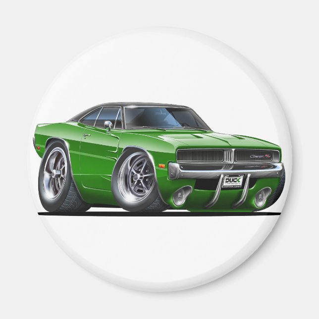 Dodge Charger Green Car Magnet (Front)