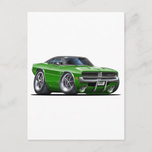 Dodge Charger Green Car Postcard