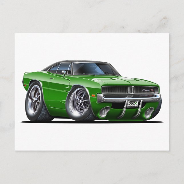 Dodge Charger Green Car Postcard (Front)