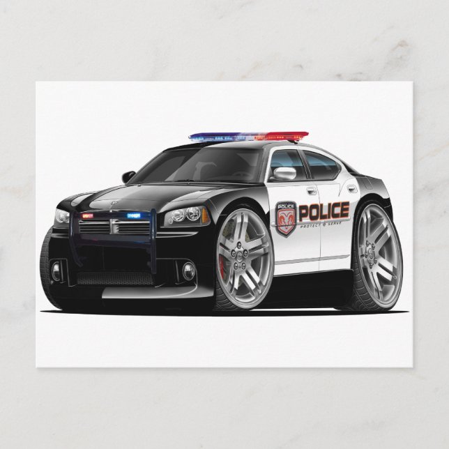 Dodge Charger Police Car Postcard (Front)