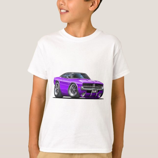 Dodge Charger Purple Car T-Shirt (Front)