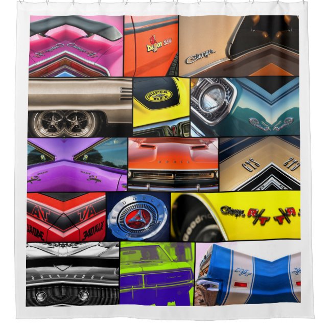 Dodge Charger R/T Challenger Dart GTS Demon Shower Curtain (Front)