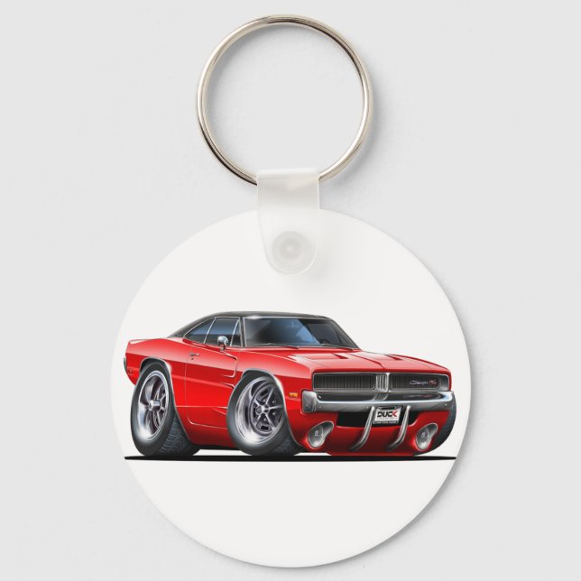 Dodge Charger Red Car Key Ring (Front)