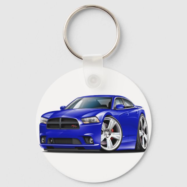 Dodge Charger RT Blue Car Key Ring (Front)