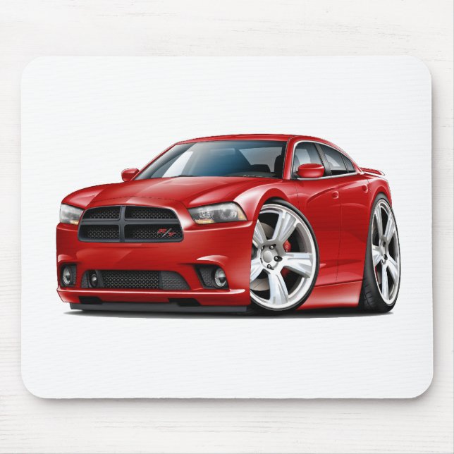 Dodge Charger RT Red Car Mouse Mat (Front)