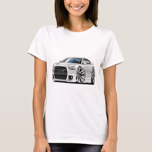 Dodge Charger SRT8 White Car T-Shirt (Front)
