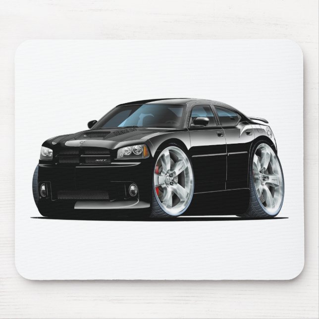 Dodge Charger Super Bee Black Car Mouse Mat (Front)