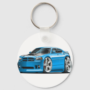 Dodge Charger Super Bee Blue Car Key Ring