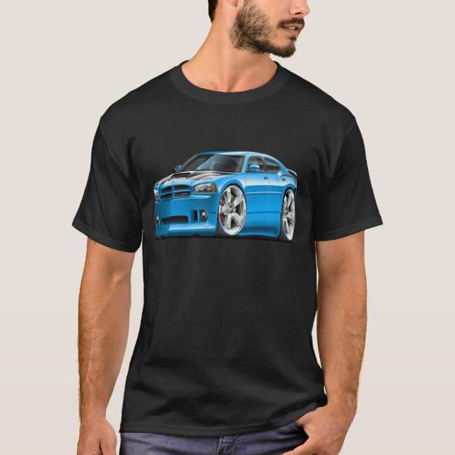 Dodge Charger Super Bee Blue Car T-Shirt (Front)