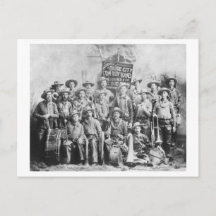 Dodge City Cow-Boy Band with Instruments Postcard