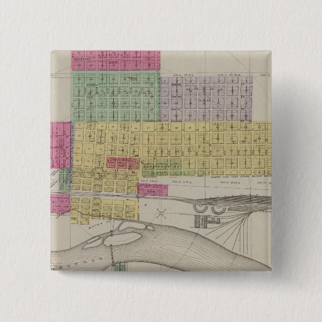 Dodge City, Ford County, Kansas 15 Cm Square Badge (Front)