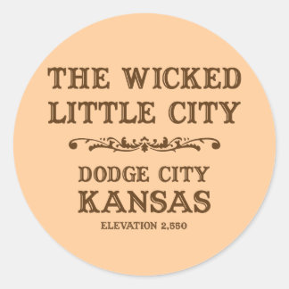 Dodge City Kansas Classic Round Sticker