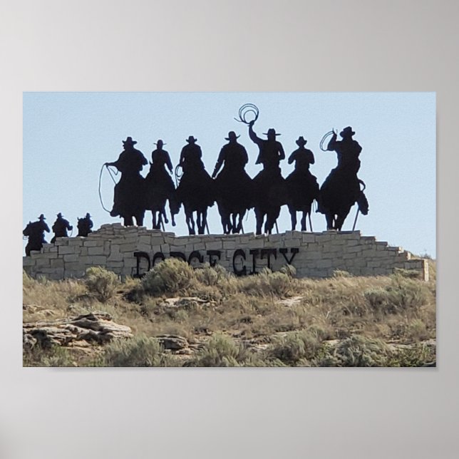 Dodge City, Kansas - Wild West Town Poster (Front)