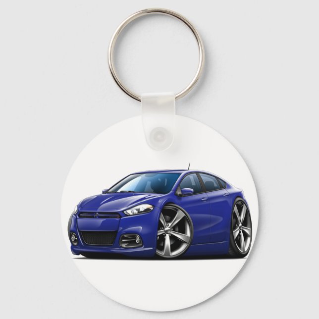 Dodge Dart Dk Blue Car Key Ring (Front)