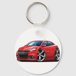 Dodge Dart Red-Black Grill Car Key Ring