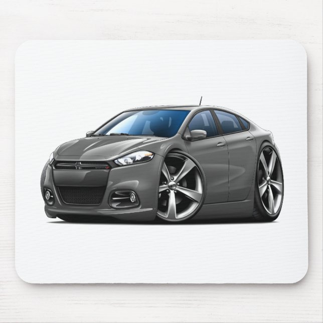 Dodge Dart Steel Grey-Black Grill Car Mouse Mat (Front)