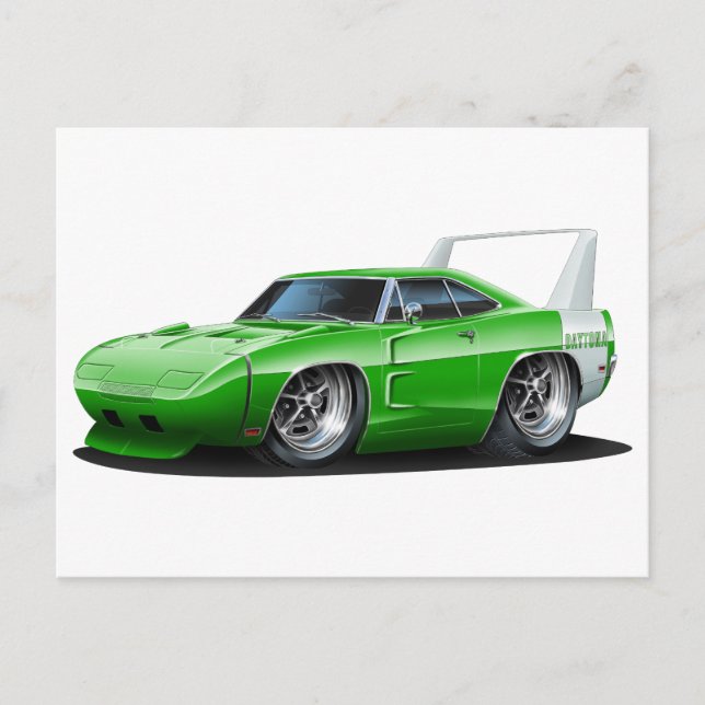 Dodge Daytona Green Car Postcard (Front)