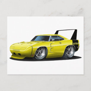Dodge Daytona Yellow Car Postcard