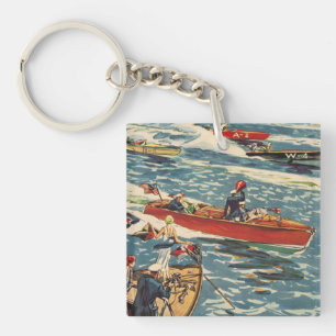 Dodge Motor Speed Boat Vintage Antique Row Ocean Key Ring