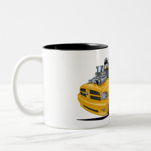 Dodge Ram yellow 1500 pickup Truck Two-Tone Coffee Mug