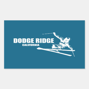 Dodge Ridge Mountain Resort California Skier Rectangular Sticker