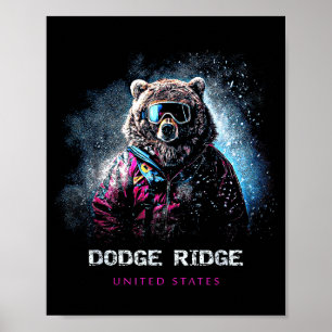 Dodge ridge united states ski skiing skier poster