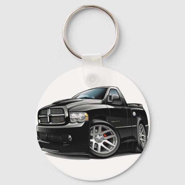 Dodge SRT10 Ram Black Key Ring (Front)