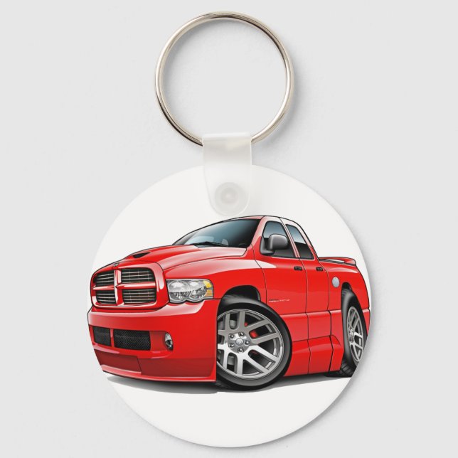 Dodge SRT10 Ram Dualcab Red Key Ring (Front)