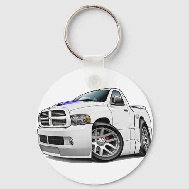 Dodge SRT10 Ram White Key Ring (Front)