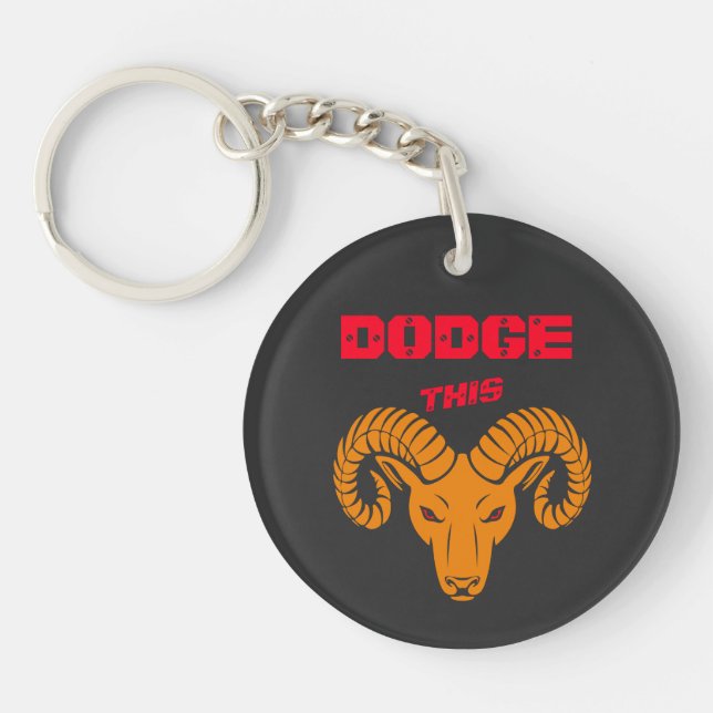 Dodge This Ram Aries Super Orange Sport Key Ring (Front)