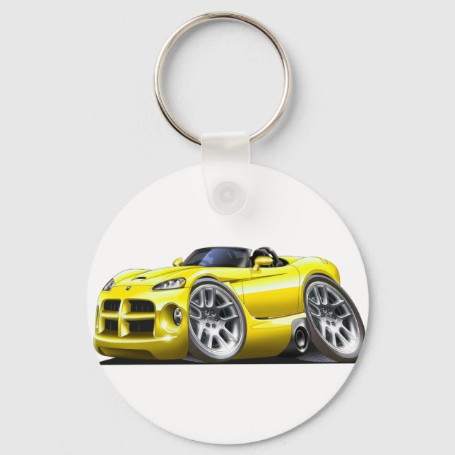 Dodge Viper Roadster Yellow Car Key Ring (Front)