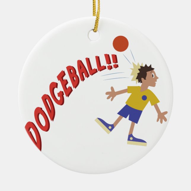 Dodgeball Ceramic Tree Decoration (Front)