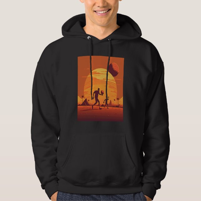 Dodgeball Champion Dad And Child Playing Dodgeball Hoodie (Front)