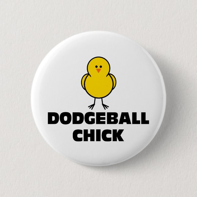 Dodgeball Chick 6 Cm Round Badge (Front)