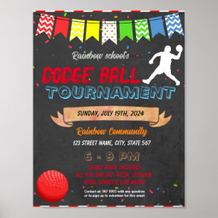 Dodgeball school event template poster
