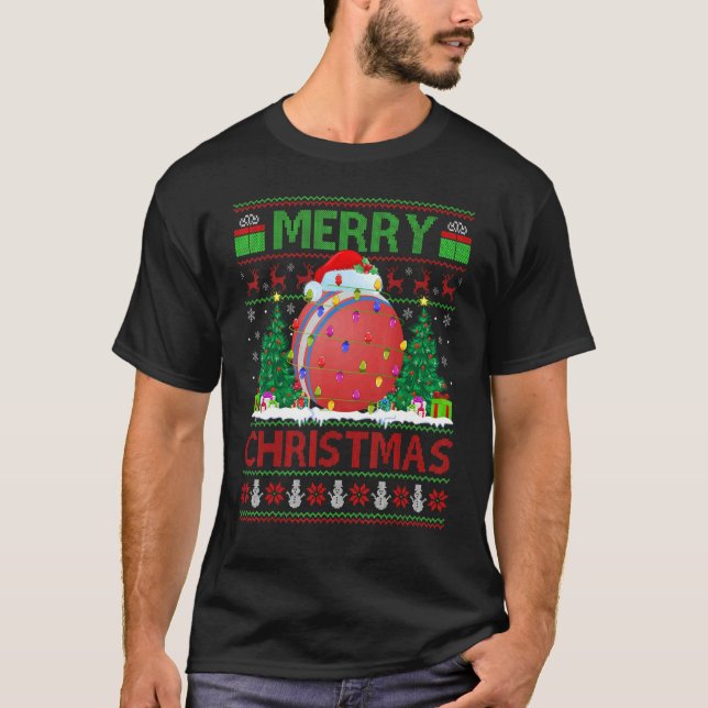 Dodgeball   Xmas Tree Ugly Santa Dodgeball Christm T-Shirt (Front)