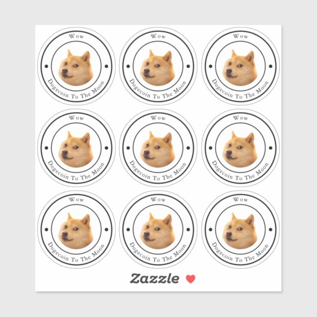 Dodgecoin Circle Business Logo Clear Sticker (Sheet)