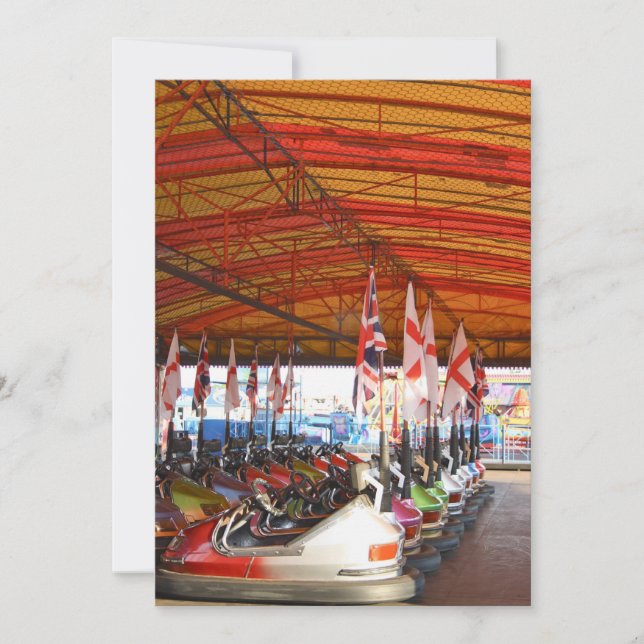 Dodgem Cars at a Funfair  Invitation (Front)
